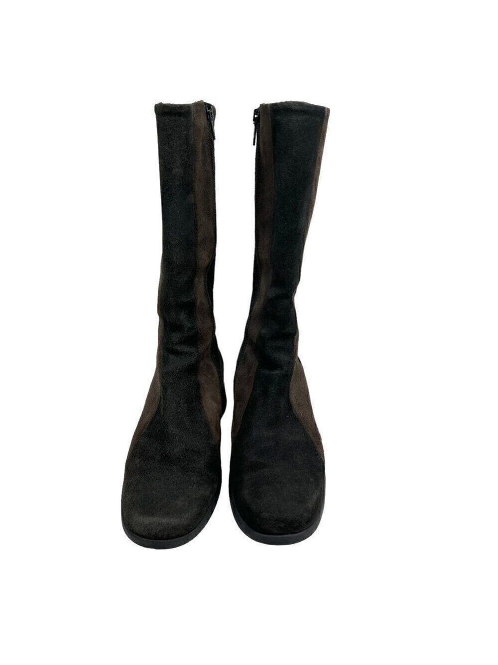 Aquatalia Two-Tone Brown Suede Weatherproof Wedge Boots 6.5 - Picture 3 of 12